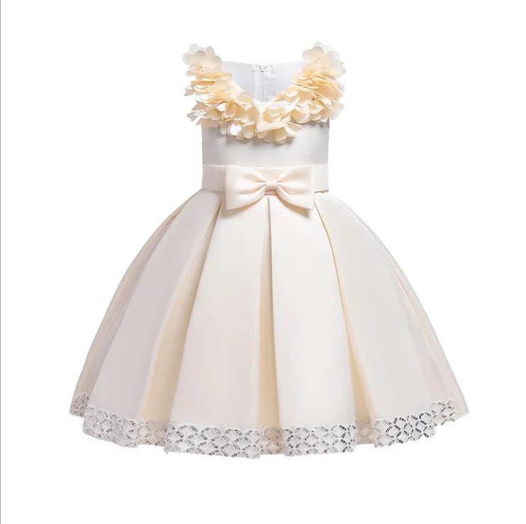 

KLS667 Girls flower bow princess dress children's dress