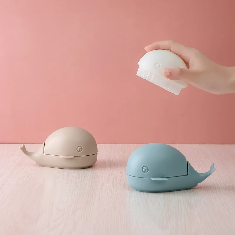 

A2419 Cute Whale Shape Wash Cloth Brushes Cartoon Cleaning Shoes Mini Household Wiper Dust Cleaner Brush, 3 colors