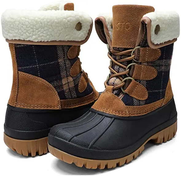 

STQ Wholesales Price Fashion Women's Winter Wool Fur Boots Snow Boots Shoes for Ladies