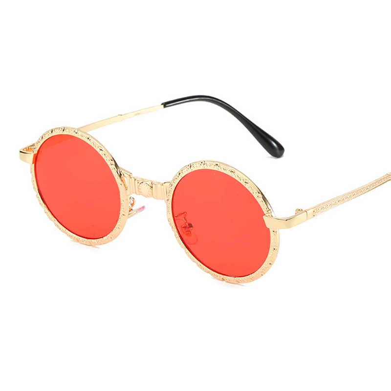 

wholesale stylish metal circle sunglass women men private logo vintage round steampunk sunglasses