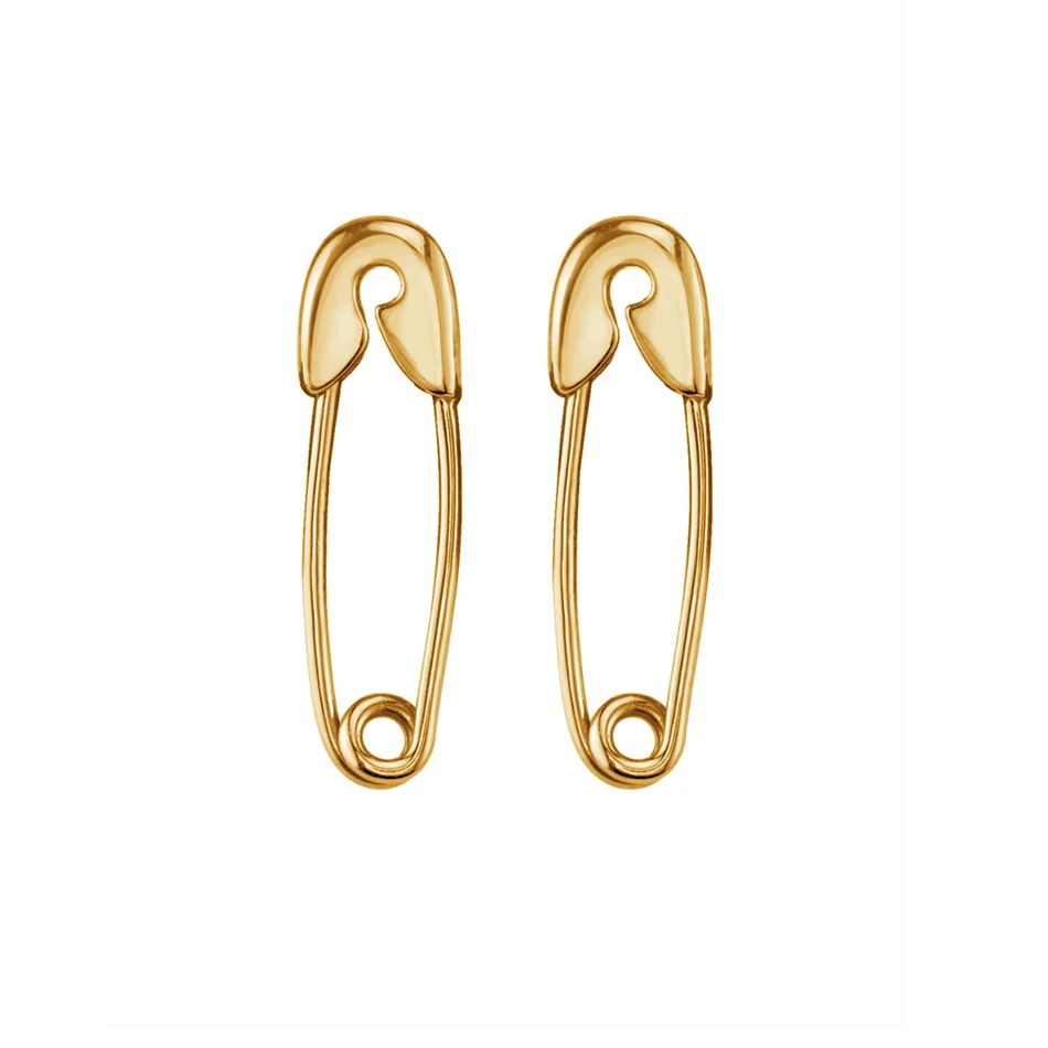 

new arrivals 925 sterling silver hoop earrings fashion 14k gold plated small safety pin earrings
