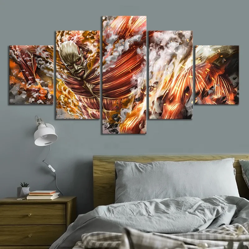 

New Design Anime Attack on Titan Poster Manga Titan Oil Painting Canvas Wall Art Home Docor Wall Paintings, Multiple colours