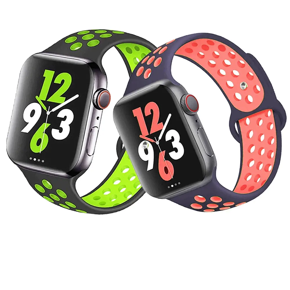 

Belt Bracelet Watch Band for apple watch series 6 Silicone Strap Accessories For Apple Sport Breathable Watch Strap, 33 colors