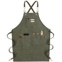 

High-end canvas apron fashion custom-made painting aprons working LOGO printing