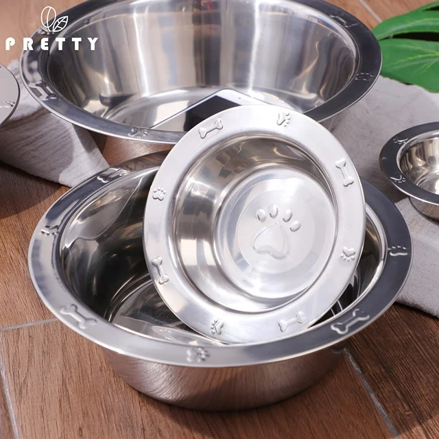 

Amazon hot sales metal dog bowl Solid Durable Stainless steel dog bowls for small medium and large pets