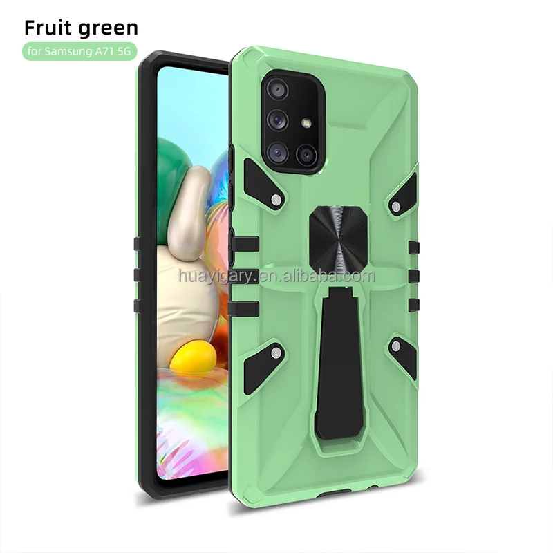 

Compatiable for A71(5G) Reflect Case stents Stand Phone Cover + Tempered Glass Protector