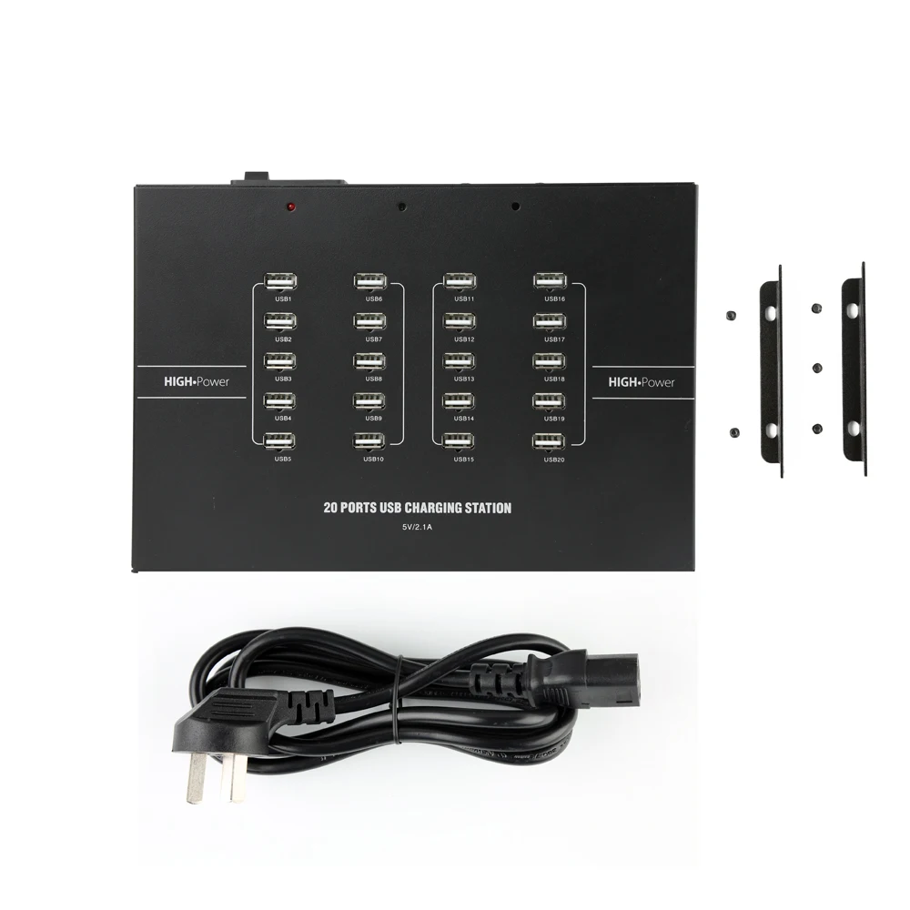 

Sipolar Factory CE Rohs Chargers 20Ports Quick Charge 2.1A USB Hub Charger for Phones/Pad/Tablet, Black