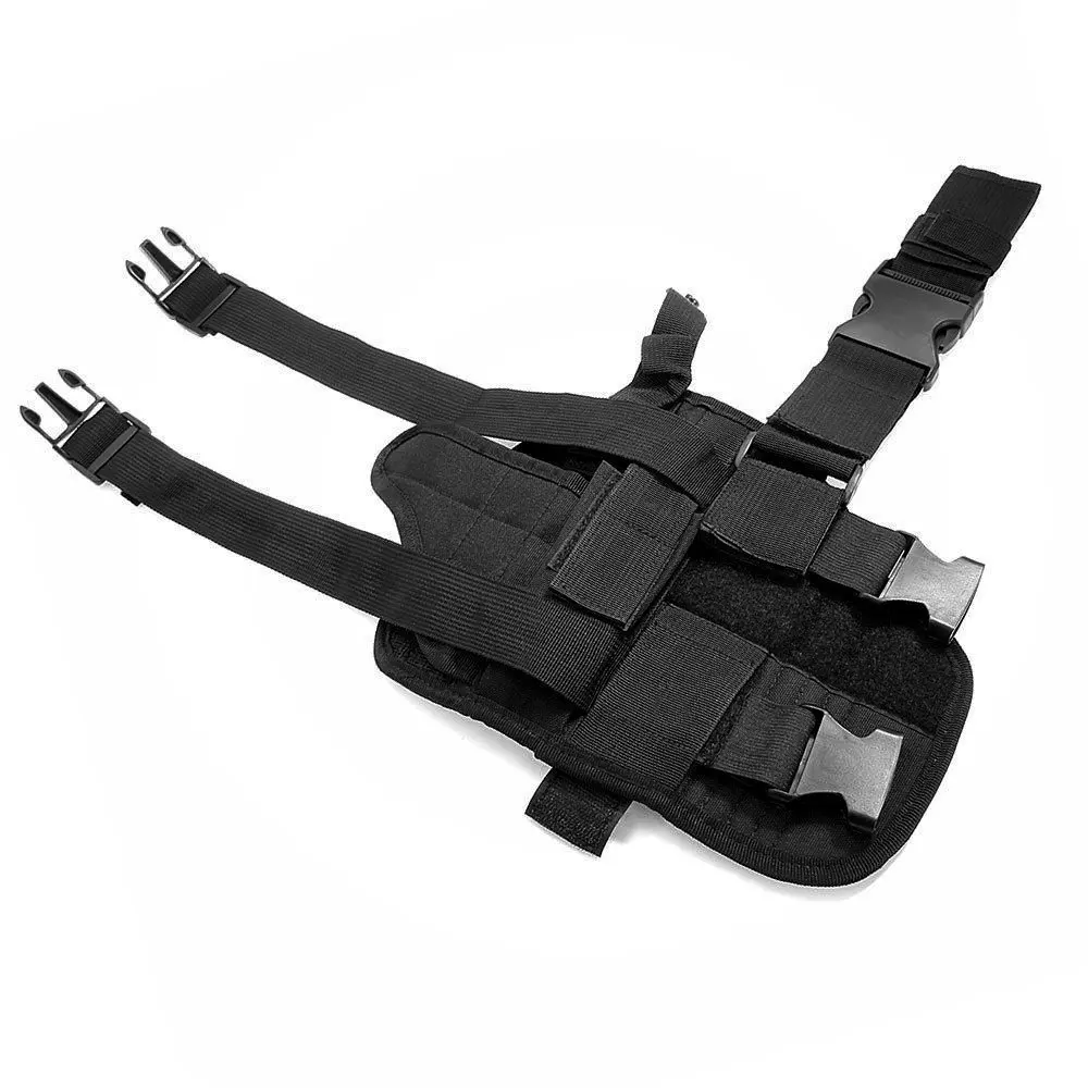 战术枪皮套大腿下降腿袋腰带交叉军事手枪杂志袋户外狩猎摩托车
