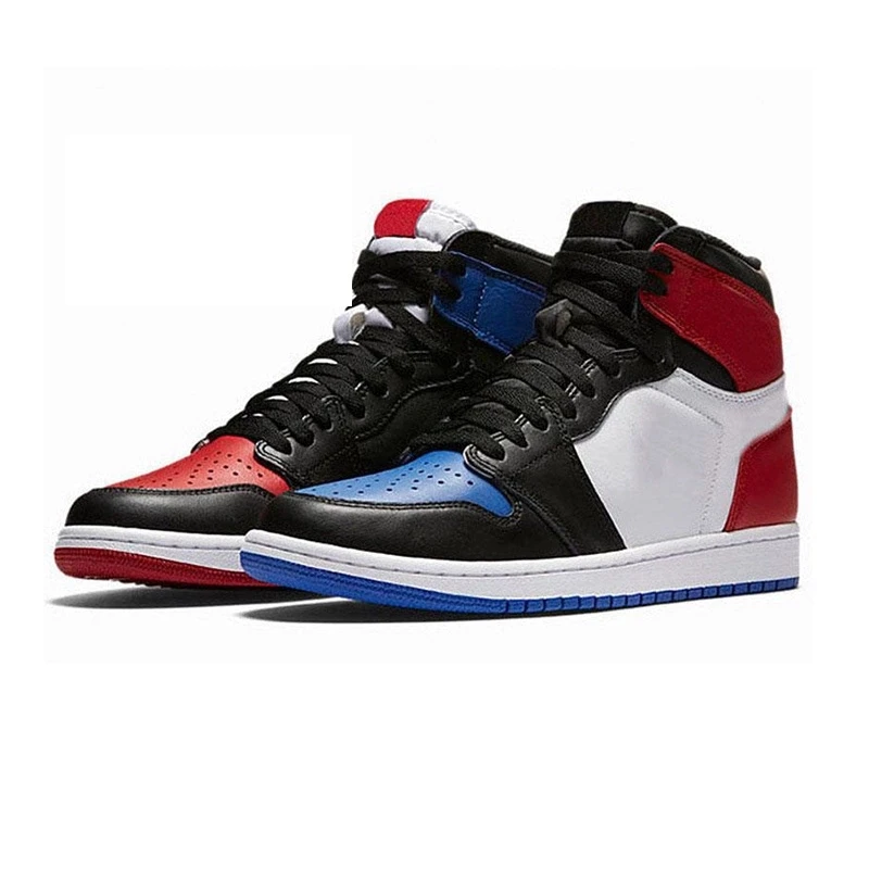 

2020 top quality brand AJ 1 bred basketball shoes 1:1 for men, Black