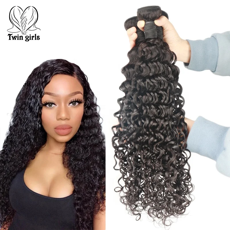 

Wholesale Malaysian unprocessed Human Hair Water Wave cuticle aligned curly Bundles With Lace Closure 10a hair for black women, Natural colors