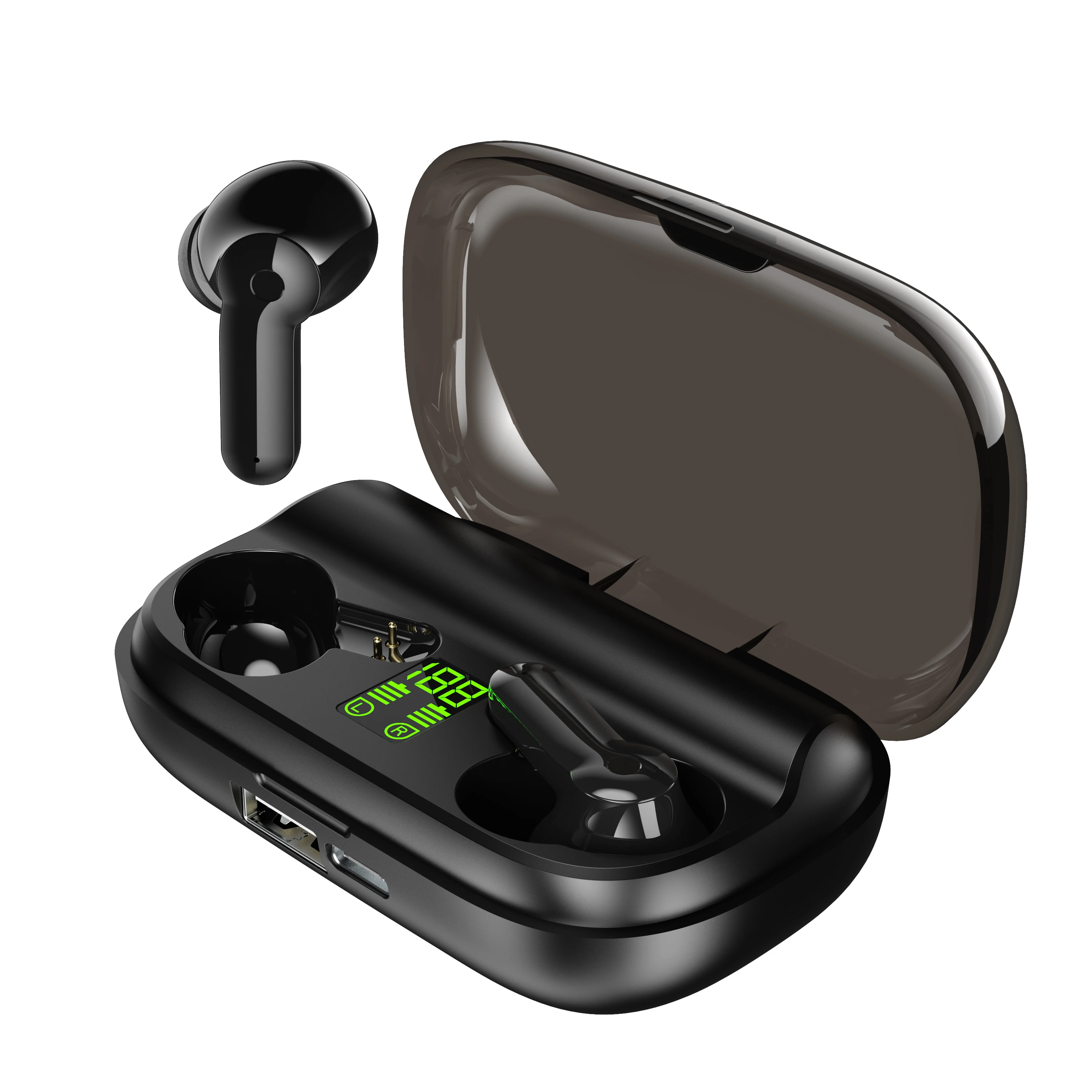 

TWS Earphones Wireless Waterproof Headphone with 2200mAh Charging Box, Black
