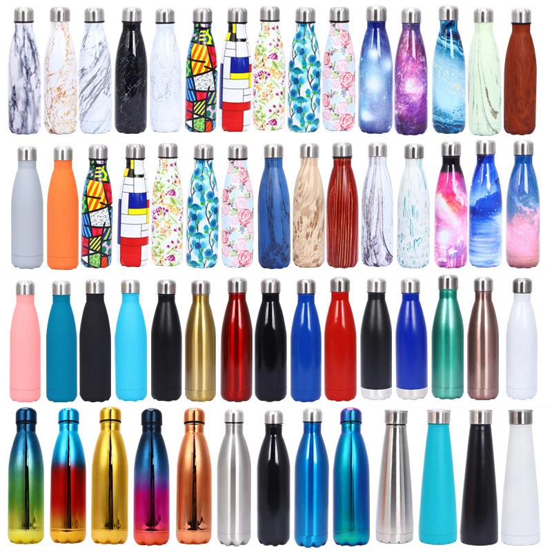 

OEM Stainless Steel Metal Vacuum Flasks & Thermoses Sport Cola Shaped Thermos Coffee Water Bottle, White/black/green/customize color