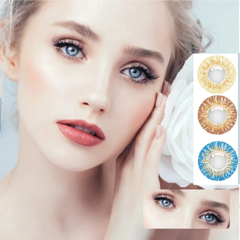 

Newest Wholesale Price Natural Double Color Contact Lens Eye Contacts Factory Colorful Contact Lenses For Women 2021, 3 colors
