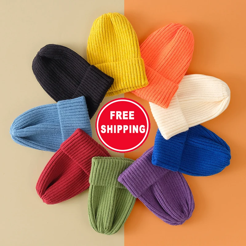 

High Quality Winter Promotional Plain Knitted Beanie Hat Embroidery Solid Color Warm Winter Beanie Knit Hat