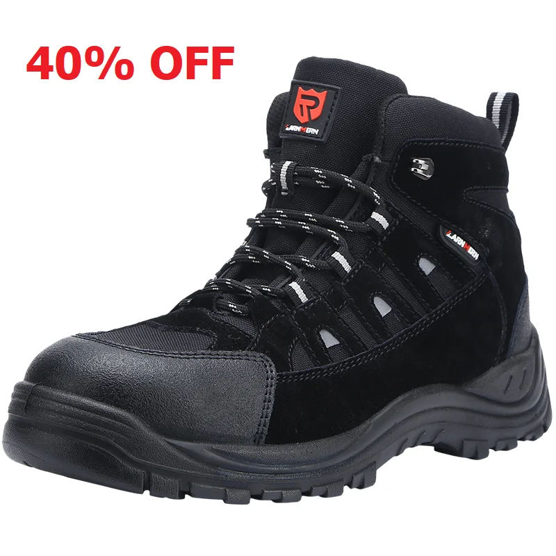 

LARNMERN Men Steel Toe Work Safety Shoes Lightweight Breathable Anti-smash Anti-puncture Anti-static protective Boots S1P SRC