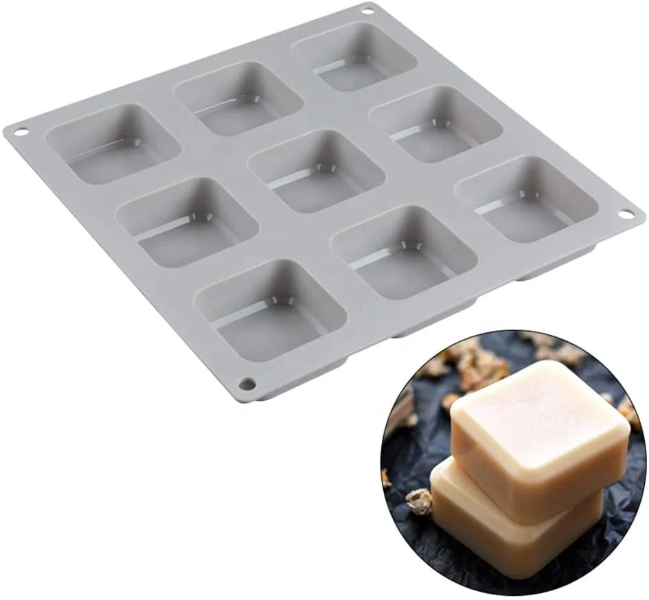 

Factory Good Quality Easy To Clean 9 Cavities Silicone Industrial Soap Molds For Diy Soap, As picture or as your request for silicone soap molds