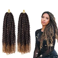 

Wholesale Passion Twist Hair Freetress Water Wave Crochet Braids Spring Passion Twist Curly Crochet Hair Braiding Synthetic Hair