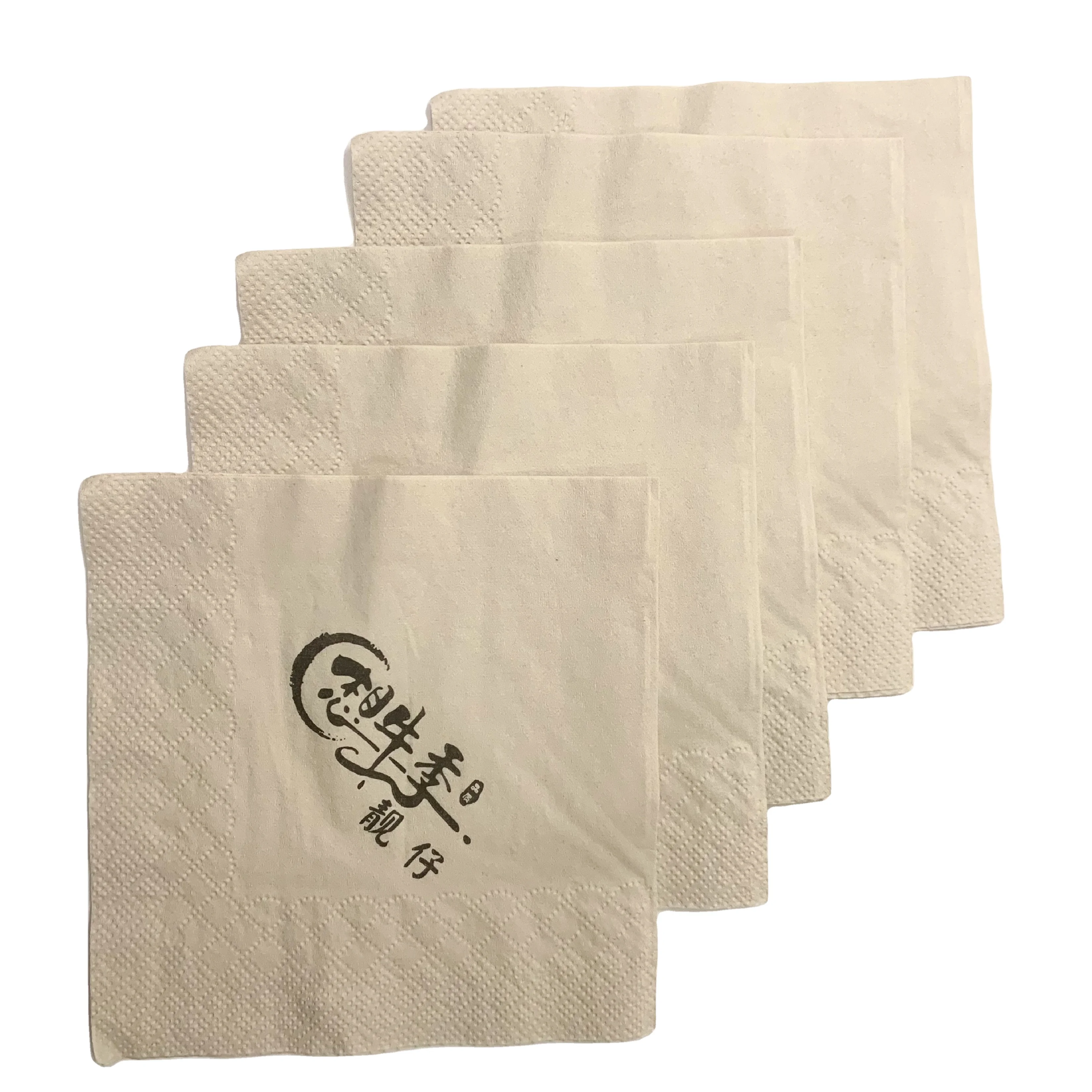 

Disposable Restaurant Dining Cutlery Bamboo Pulp Nature Napkin Tissue Serviette Paper With Logo, White