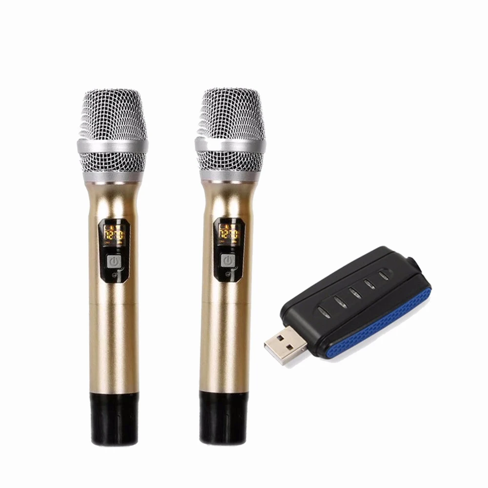 

High Quality UHF True Diversity Wireless Microphone System Handheld UHF Mic with Portable USB Receive, Black