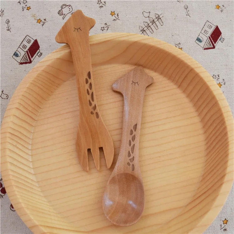 

Small Cartoon Wood Spoon Eco Friendly Cute Wooden Spoons for Feeding Baby
