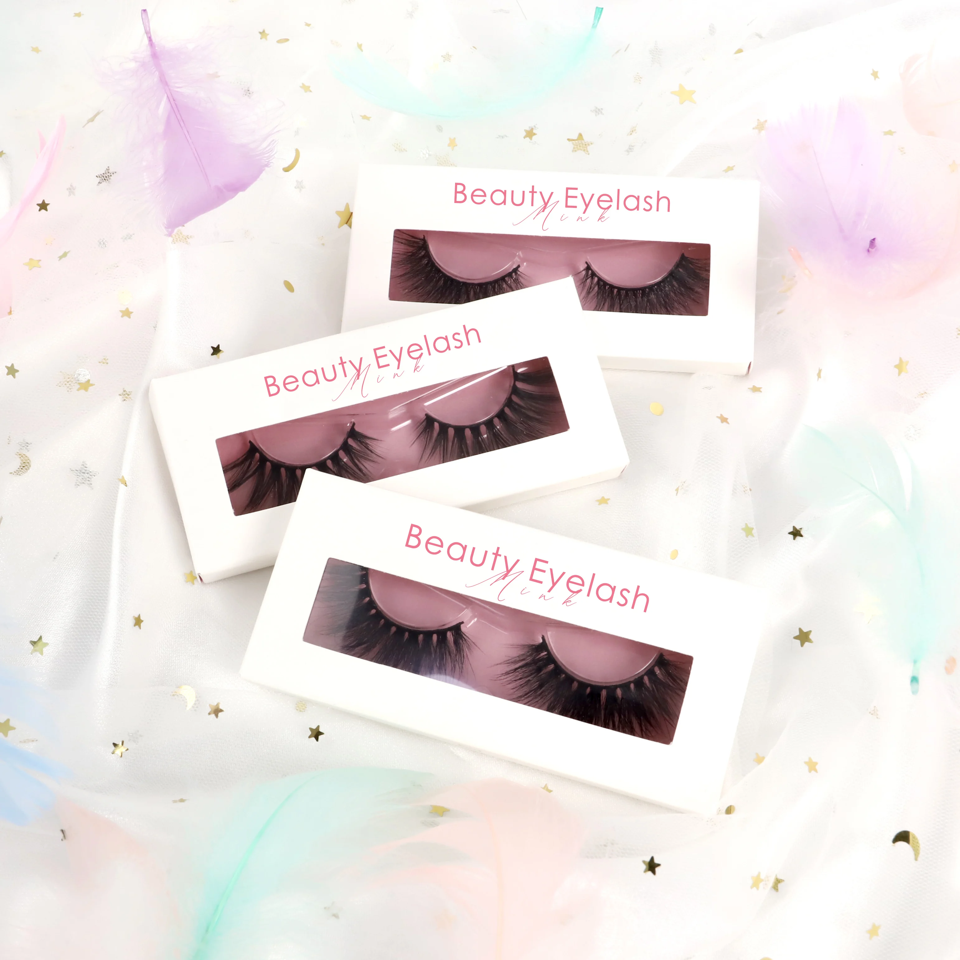 

2021 new arrival lashes subtle and slender effect logo packaging silk lashes