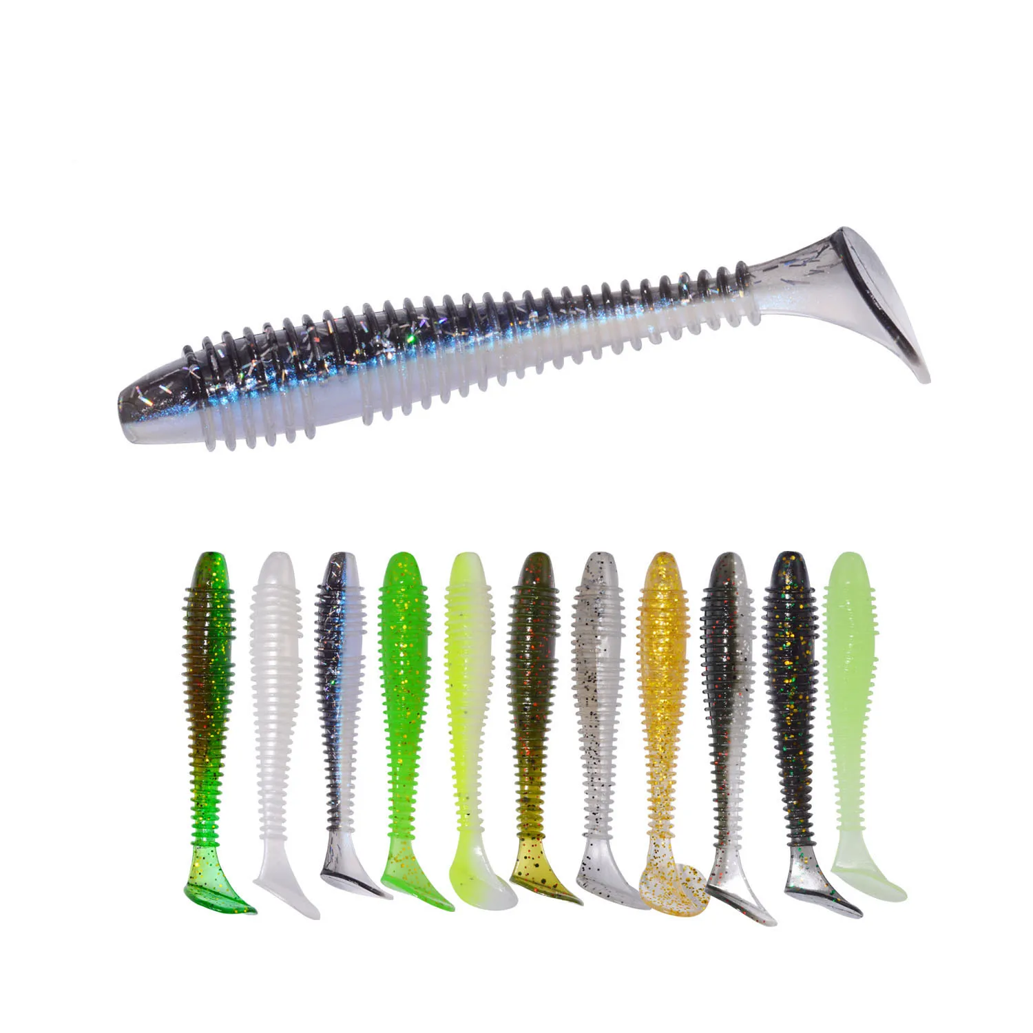 

Silicone Rubber 70mm 2.9g Soft Bait Worm Swim baits Silicone Soft Lure Carp Artificial for Fishing Peche, 11 colors