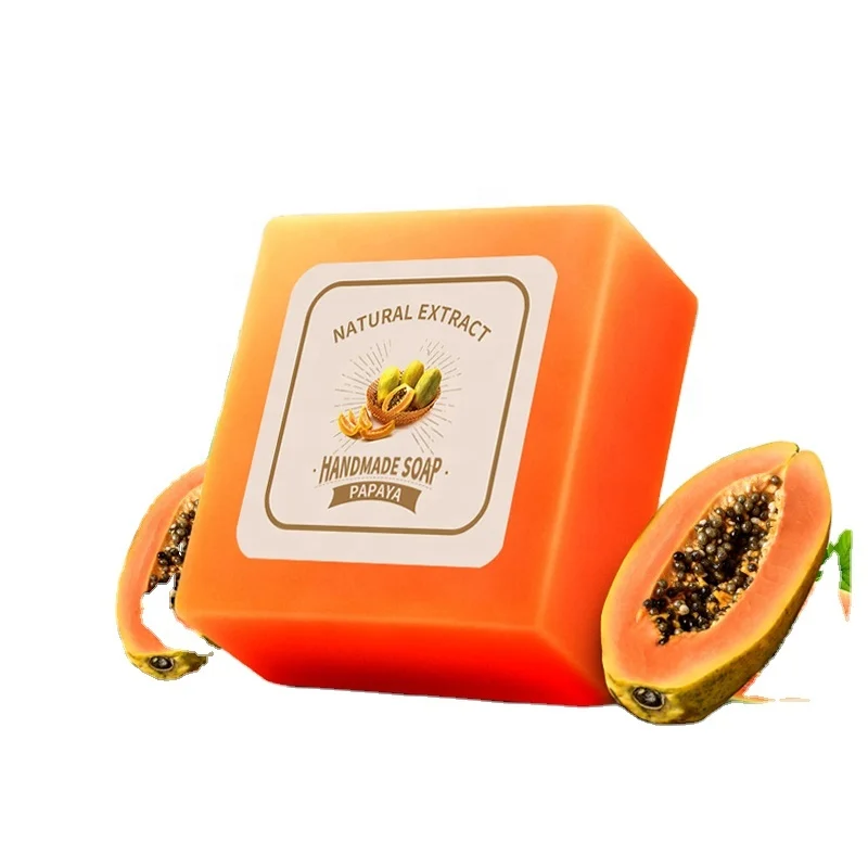 

Wholesale Private Label Natural Extract Handmade Organic Face Hand Body Bathing Bleaching Skin Lightening Whitening Papaya Soap