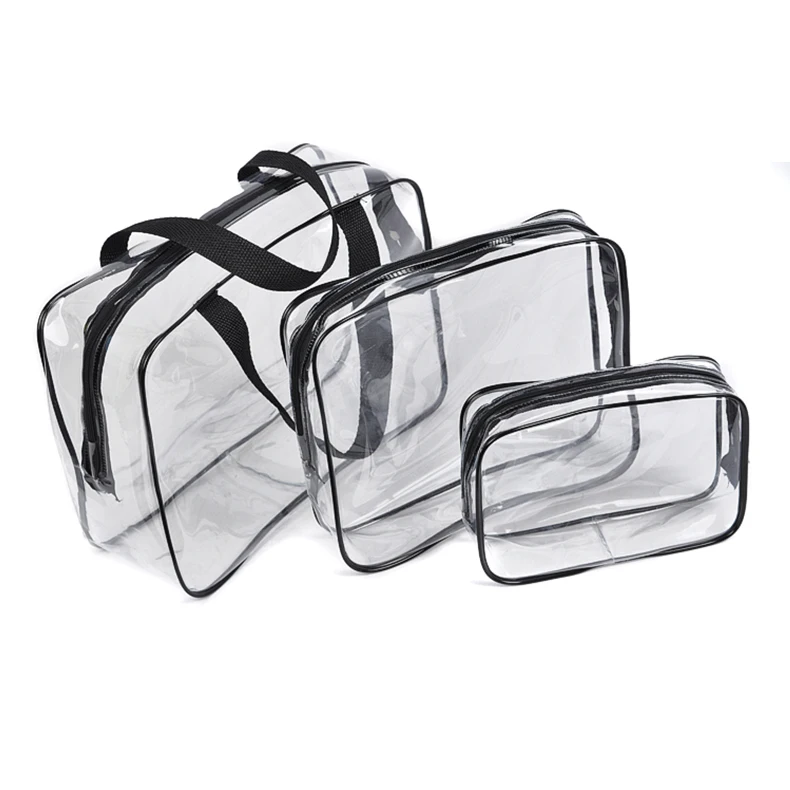 

PVC Multifunctional Receiving Transparent bag Three-piece Set cosmetic bag custom logo