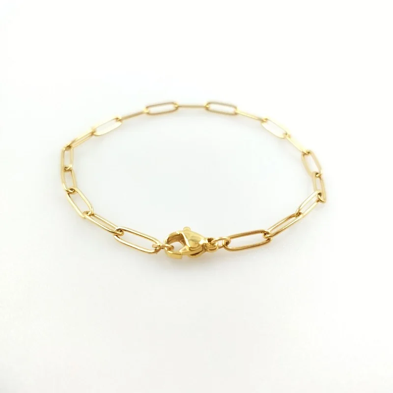 

Stainless Steel Chain Bracelets for Men Women Gold Plated, As pitures