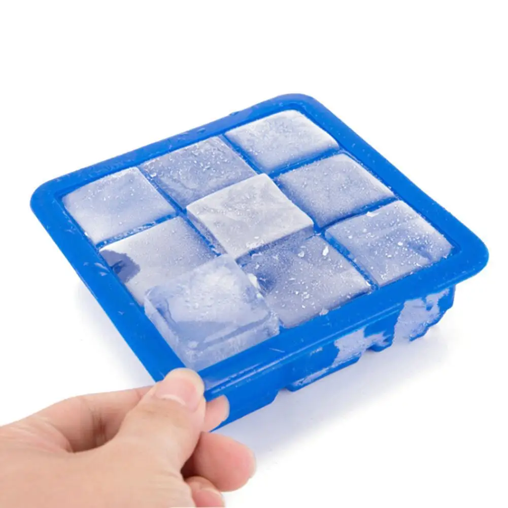 

Plastic Food Grade Large Size Ice Cube Tray 9 Cavity Silicone Ice Cube Trays Mold For Ice Cream Maker, Pantone color
