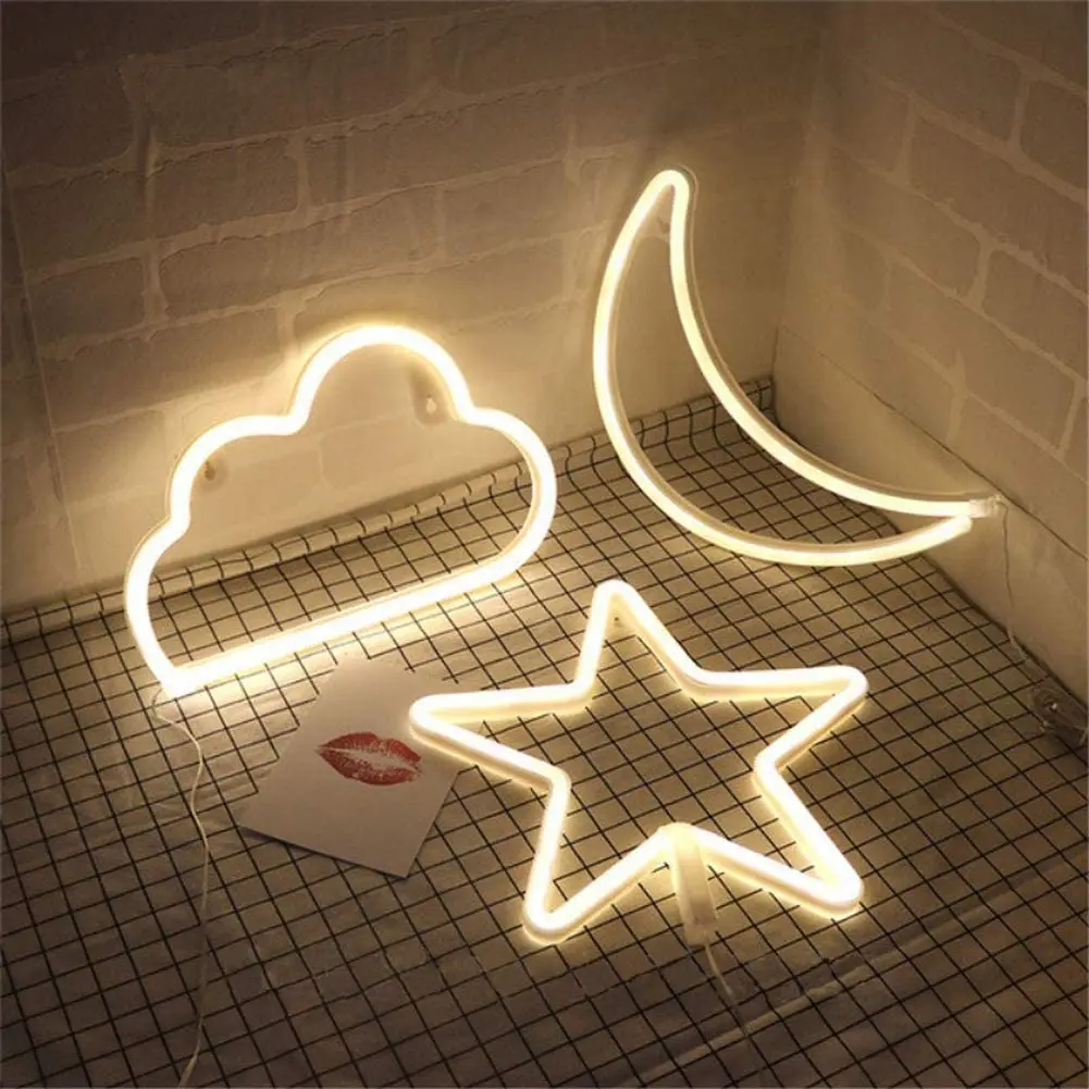 Custom Flexible Strip Light Lights Cloud Moon Star Bolt Led Neon Sign Cloud With Moon Logo Star Logos And Lightning