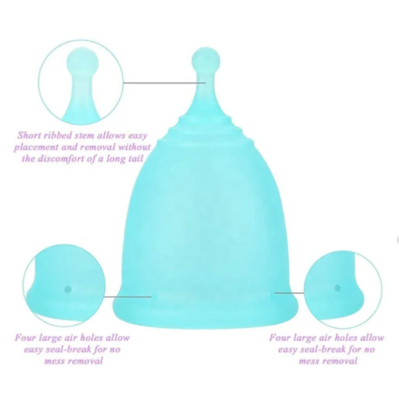 

Amazon Best Sellers Copa Menstrual Reusable Wholesale Organic silicone Free menstrual cup, Pink purple white blue