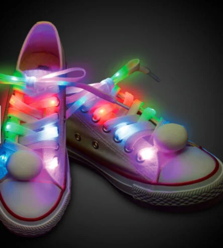 

Multi-Color LED Shoelace Nightlights Light Nylon Flat Luminous Glowing Flash Flashing Shoelaces, Customized color