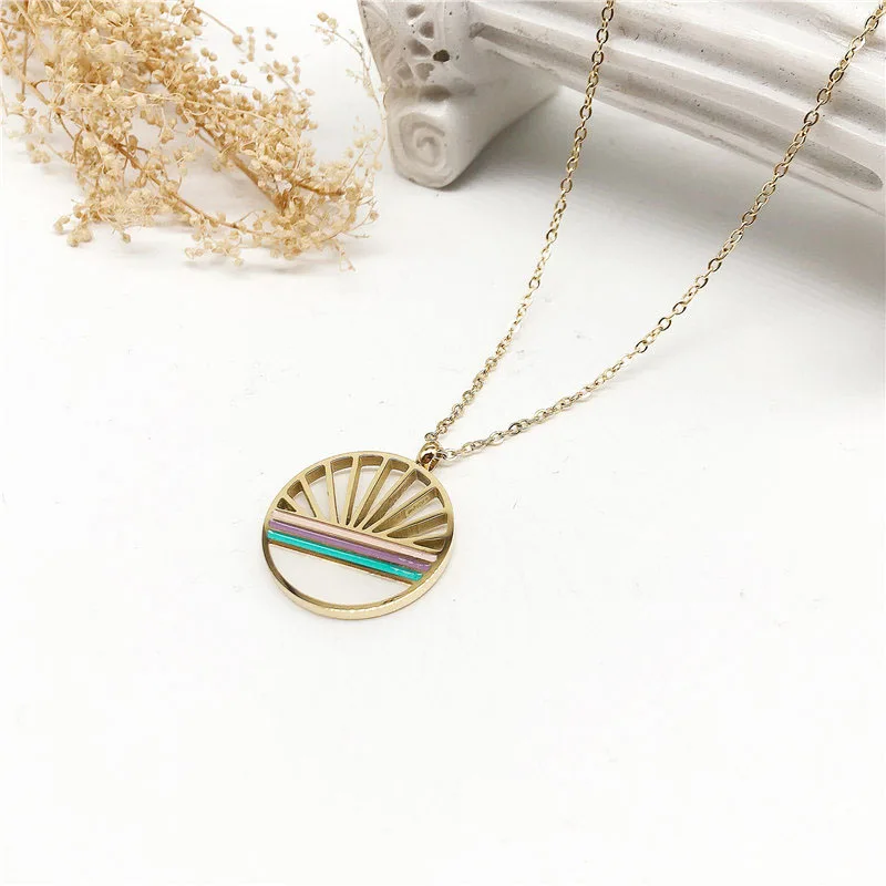 

Late 2021 new high quality jewelry 18k gold-plated stainless steel Pendant Necklace gold plated jewelry wholesale, Gold color