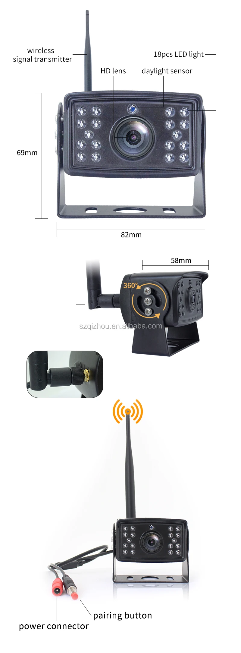 Multi View Camera System 4 Wireless 2.4g Digital Signal Monitoring
