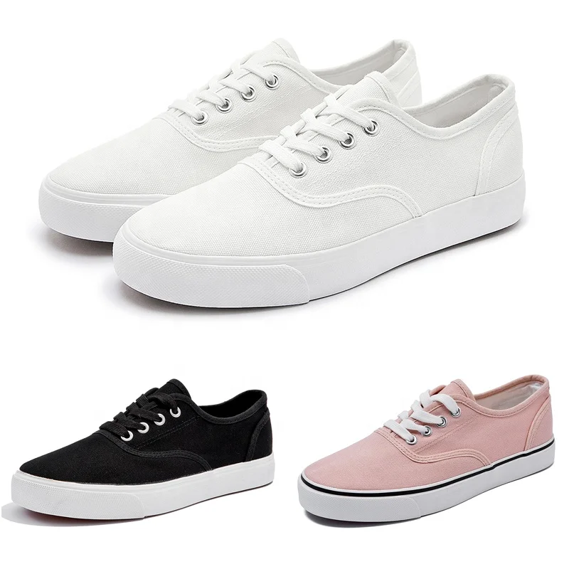 

Wholesale Sneaker Casual Canvas Shoes For Lady Women Lace Up white shoes for women Custom Shoes Women