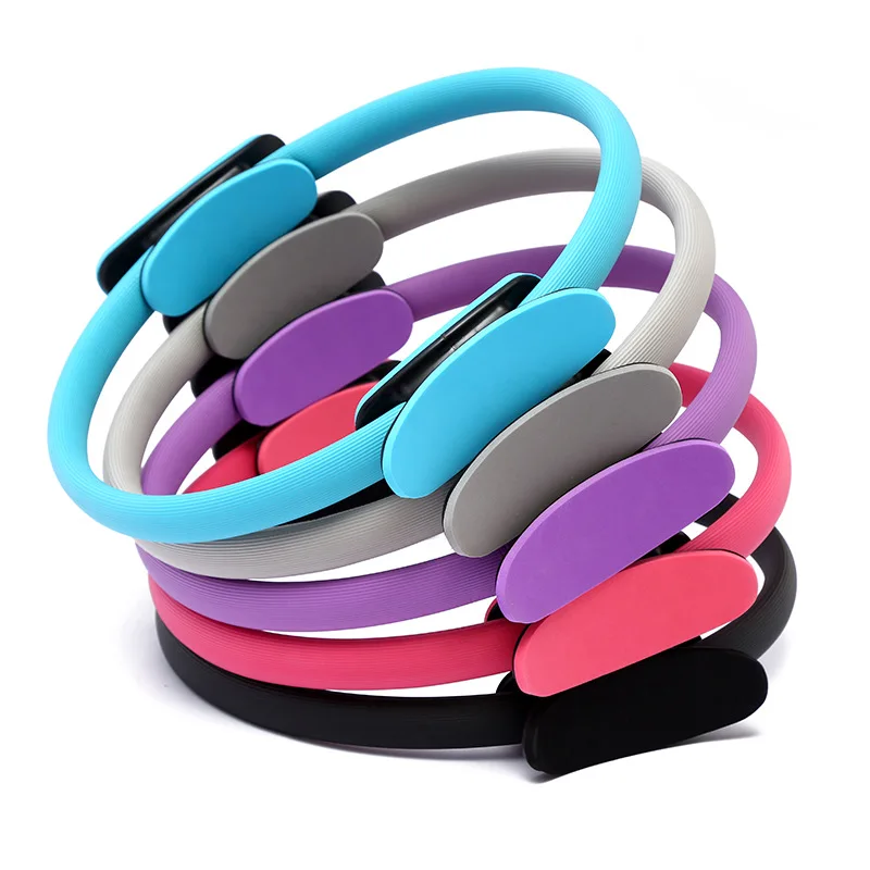 

Home Fitness Equipment Wheel Train Circle Resistance Rubber Sports Exercise Wheel Yoga Pilates Ring, Black gray purple green blue