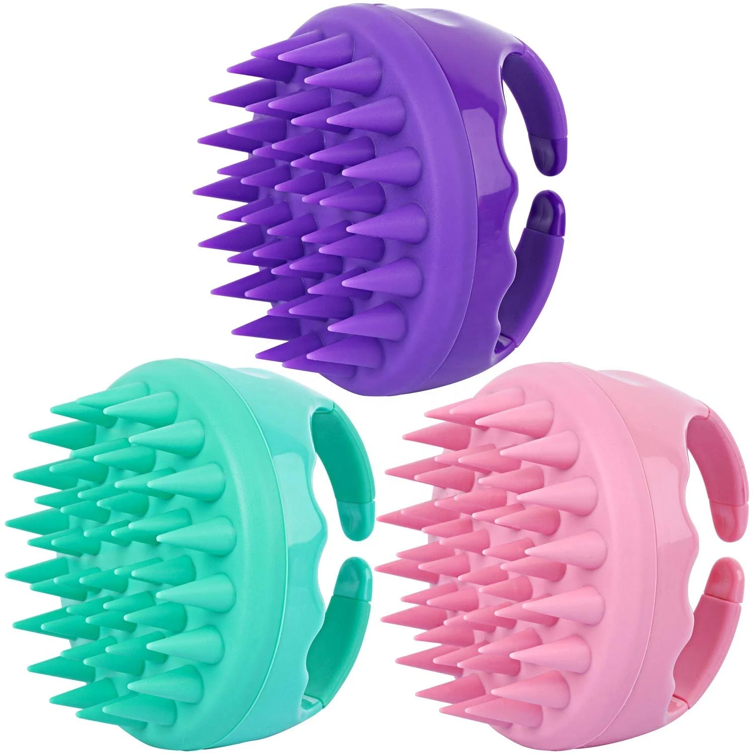 

Soft Silicone Scalp Massager Shampoo Hair Brush Wheat Straw Scalp Exfoliator Care Hair Washing Shampoo Brush