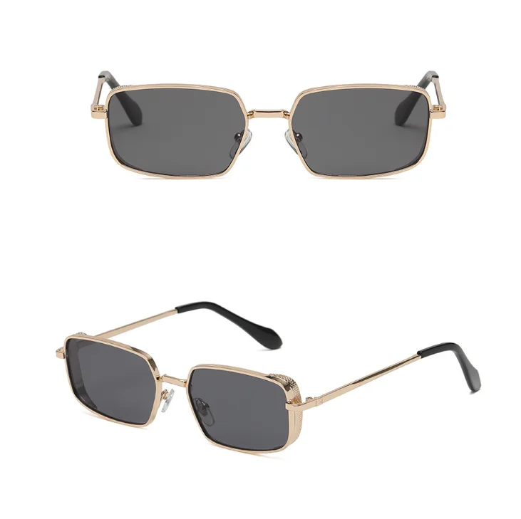 

Women's new European and American retro small square frame sunglasses metal punk cross-border Street shooting sunglasses for men
