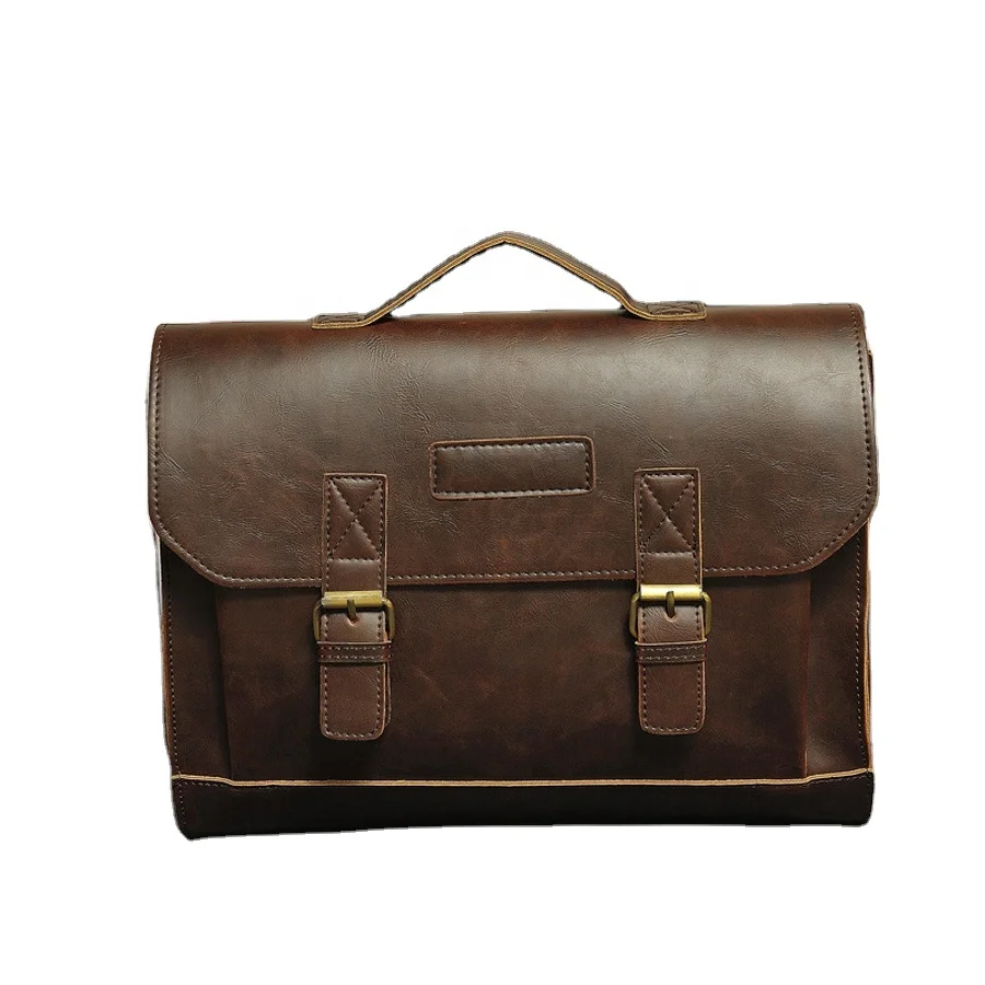 

2020 Hot Sale PU Leather Briefcases Hasp & Zipper Work/Office Bag For Document Briefcase Men Hand Bags Shoulder Bags, Customized