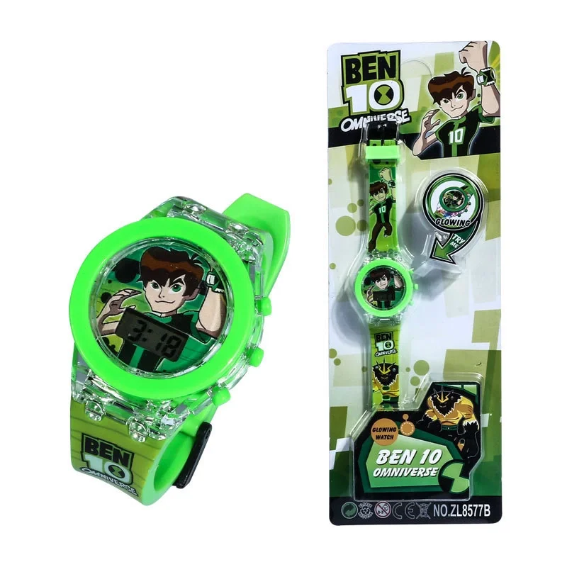 

Ben 10 watch toy Flash Light Luminous Children Watch Kids Watches for Boys Girls Student Clock Wristwatch