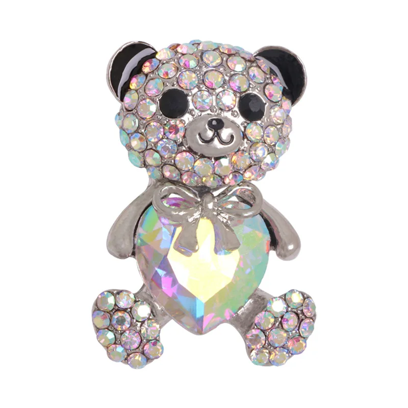 

JAENONES Wholesale Hot Sale Animal Panda Rhinestone Alloy Brooch Cute Bear Brooch For Women Girl