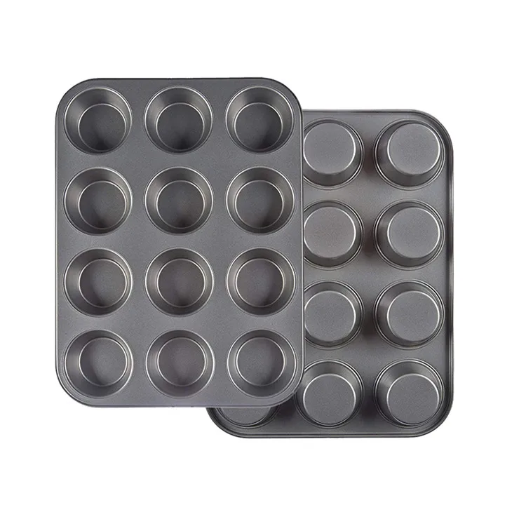

Wholesale Factory High Quality Kitchen Gadgets Nonstick heat resistance 12-Cup Carbon Steel Muffin cupcake baking Pan
