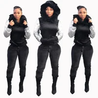 

Women Clothes Vendor Bulk custom women hoody sweatsuit set