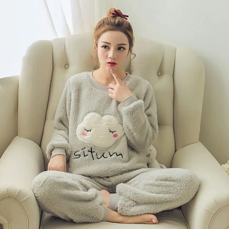 Popular Fancy ladies cheap warm coral fleece pajama pants