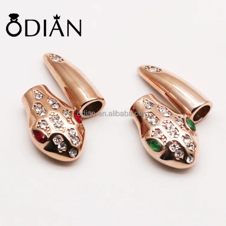 Odian Stainless Steel snake head nail  Buckle Charm Bracelet accessories Clasp Leather Bracelet