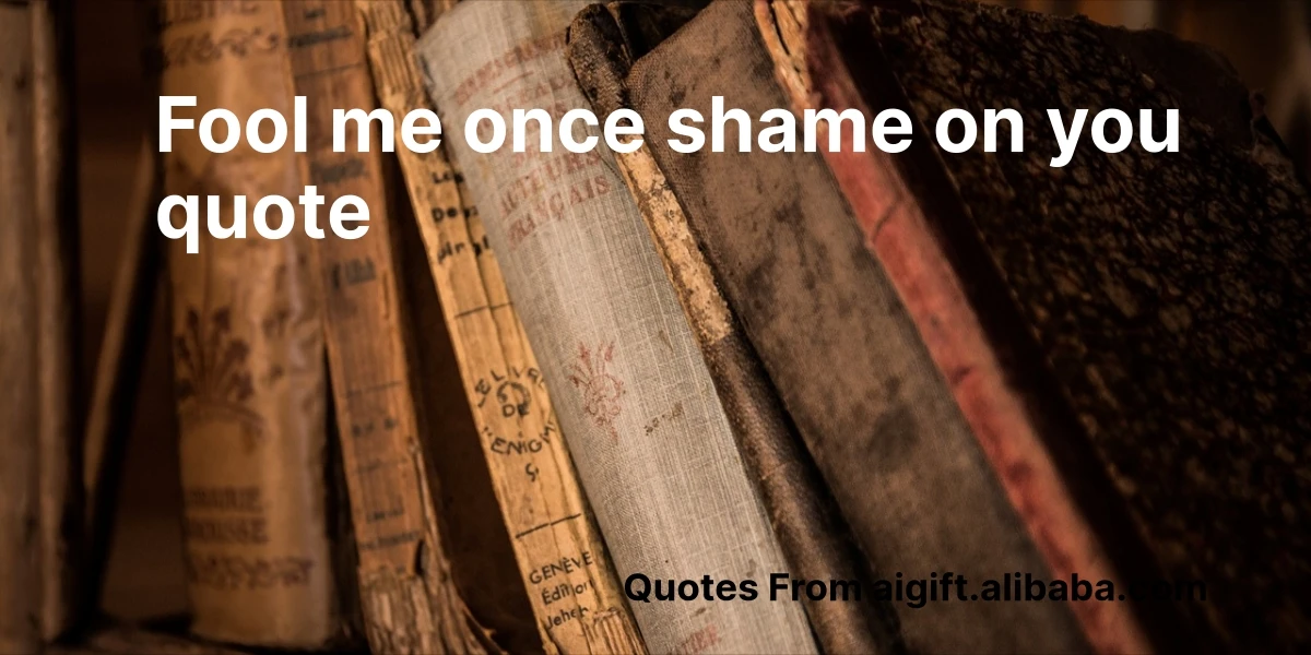 fool me once shame on you quote