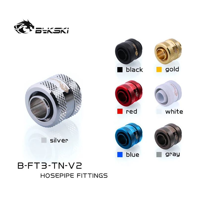 

Bykski 10X13 Hose Pipe Fitting, 3/8 Thin Soft Tubing Connector, Diamond Pattern G1/4 thread, 7 Colors, B-FT3-TN-V2, Blue,gold.white,red,silver,black,grey, 7 colors