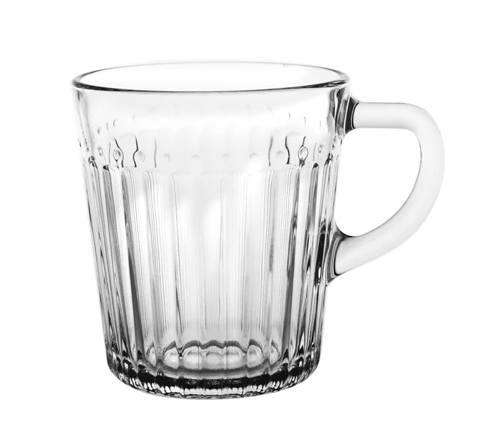 

Amazon popular custom logo clear single wall glass coffee tea cups mugs with handle