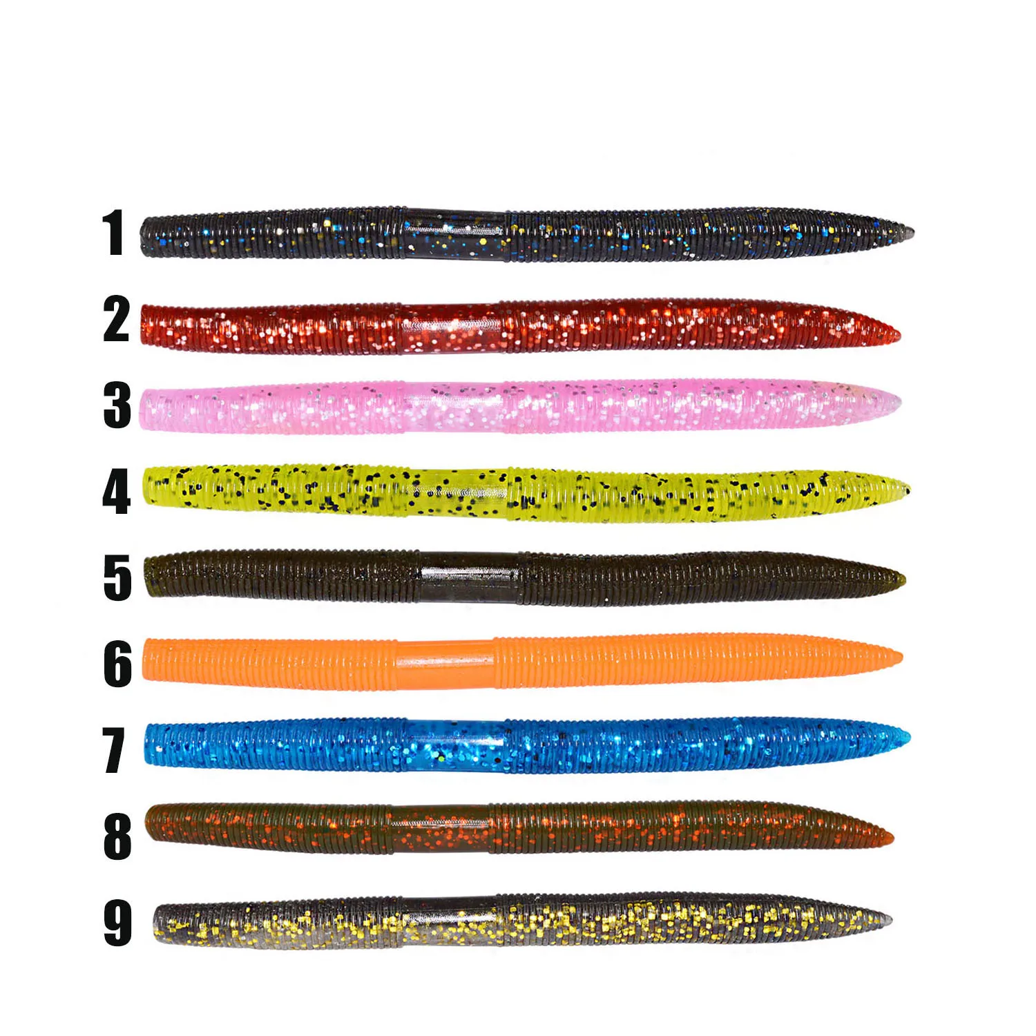 

Straight Tail Soft Worm 8.4g 140mm Wacky Fishing Maggot plastic senko worm sinking lures fishing factory, 9 colors